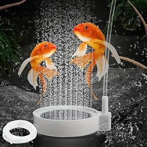 vayinato aquarium 2 inch white disc air stone with 2m tube  fine bubble diffuser for fish tank  oxygen stone bubbler for aquarium air pump pump not included