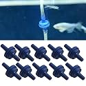 Vayinato Aquarium Air Pump Check Valve One Way, 10 Pcs - Fish Tank Non-Return Valve Plastic Accessories (Blue)