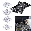 VAYINATO® Black Plastic Divider Panel Separator Grid Isolation Board and Aquarium Fish Tank Glass Clossing Top Lid Cover Support Clip Clamp (2 Egg Crate / 4 Acrylic Clear Clips Holder, 6mm)