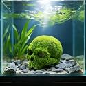 VAYINATO® Large Moss Skull Aquarium Decoration | Resin Hollow Cave Hideout for Betta, Shrimp & Small Fish | Natural Moss-Look Fish Tank Ornament | Safe Durable Decor for Freshwater Tanks