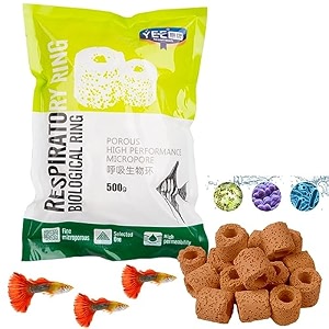 vayinato red porous ceramic ring and net bag aquarium filter media for enhancing water quality and clarity 500 g by petzlifeworld