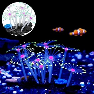 vayinato sh007 soft silicone glowing coral ornaments fluorescence aquatic artificial coral for fish tank decoration  enchanting fish tank decor random color by petzlifeworld