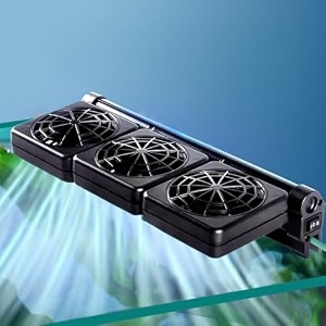 vayinato three head fish tank cooling fan system 2 wind speed adjustable cooling fan fish tank cold wind chiller angle adjustable clip on chiller black by petzlifeworld