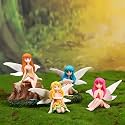 VAYINATO® Winged Fairy Mermaid Ornament | Cute Resin Toys for Aquarium Fish Tank Decoration and Desk, Terrarium, Cake and Indoor DIY Decorations By Petzlifeworld (Pack of 4)