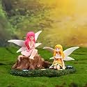 VAYINATO® Winged Fairy Mermaid Ornament | Cute Resin Toys for Aquarium Fish Tank Decoration and Desk, Terrarium, Cake and Indoor DIY Decorations By Petzlifeworld (Pack of 2 (Any Mermaid))