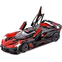 VBE 1:24 Diecast Bugatti Bolide Red Metal Pull Back Car with 6 Openable Doors &amp; Sound Light Toy car Best Gift Toys for Kids Boys
