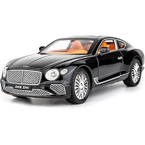 vbe 124 diecast model alloy bentley continental gt metal pull back car with sound light openable doors  toy vehicles for kids gift colors as per stock