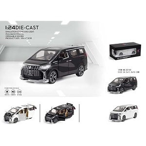 vbe 124 scale wheels diecast alphard metal model pull back alloy toys with light and sound collection for kids boy girl gift colors as per stock