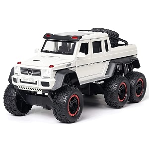 vbe 6 wheel drive metal car pull back with open doors engine cover tail with front and rear light amp music great gift for boys and girls above-multicolormercedes g63