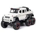 VBE 6 Wheel Drive Metal Car Pull Back with Open Doors, Engine Cover, Tail with Front and Rear Light &amp; Music Great Gift for Boys and Girls Above-Multicolor(Mercedes G63)