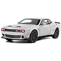 VBE Compatible for 1:24 Dodge Challenger SRT Toy Car Model, Diecast Collectible Pull Back Model Car with Sound and Light, Toy Gift Vehicles for Adults Kids Boys Girls?White?