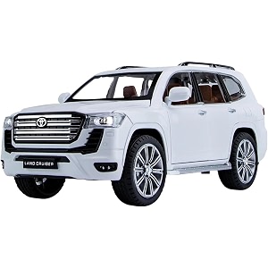 vbe compatible for 124 land cruiser lc300 toy car model diecast collectible pull back model car with sound and light toy gift vehicles for adults kids boys girlswhite