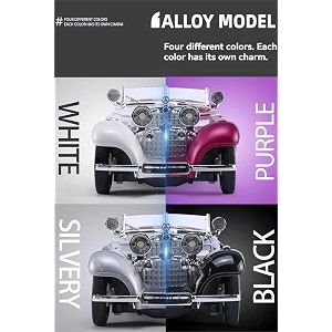 vbe compatible for 124 mercedees benz 500k toy car model diecast collectible pull back model car with sound and light toy gift vehicles for adults kids boys girls pink color