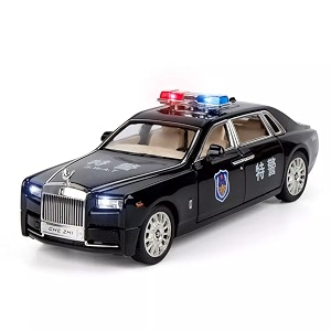 vbe compatible for 124 rr phantom police toy car model diecast collectible pull back model car with sound and light toy gift vehicles for adults kids boys girlsblack