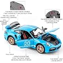 VBE Compatible for 1:32 Porsche Carrera 911 Toy Car Model, Diecast Collectible Pull Back Model Car with Sound and Light, Toy Gift Vehicles for Adults Kids Boys Girls?Red?