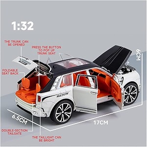 vbe compatible for 132 rolls royce cullian masory toy car model diecast collectible pull back model car with sound and light toy gift vehicles for adults kids boys girlsred
