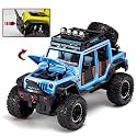 VBE Jeep Wrangler Rubicon Alloy Pickup 1:24 Scale Model Car Alloy Metal Car Die-cast Car Scale Model Pullback Toy car with Sound &amp; Light Music Best Gifts Toys Kids?Colors as Per Stock?