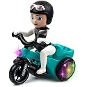 VBE® Musical Stunt Bicycle Toy with Sound & Flashing Lights for Kids (Blue)