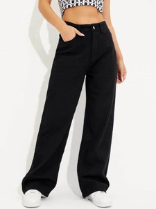 VBEAUTY Wide Leg Women Black Jeans