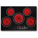 VBGK Electric cooktop 30 inch, 5 burner Electric Stove Built-in and Countertop Stove Top, LED Touch Screen,9 Heating Level, Timer & Kid Safety Lock, 240V 30 inch cooktop
