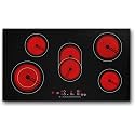 VBGK Electric cooktop 36 inch,Electric Stove burner,Built-in and Countertop Stove Top, LED Touch Screen,9 Heating Level, Timer &amp; Kid Safety Lock, Touch Control,240V 8600W Cooktop