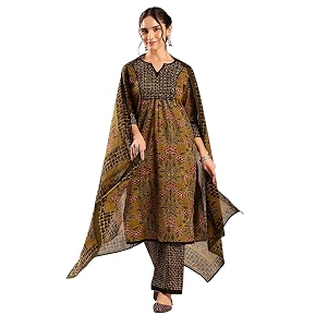 Vbuyz Womens Ajrakh Print With Sequin Work
