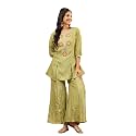 Vbuyz Women Floral Embroidery Stylish A-Line Fandy