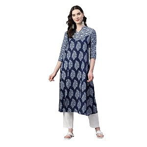 Vbuyz Womens Paisley Print with Embroidery A-line