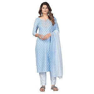 Vbuyz Womens Printed Embroidered Straight Cotton