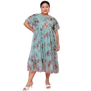 Vbuyz Womens Printed sequience work A-line