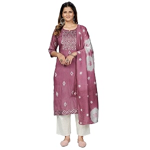 Vbuyz Womens Printed Embroidered Straight Cotton