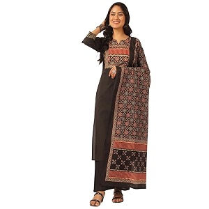 Vbuyz Women Ajrakh With Yoke design Cotton