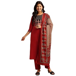 Vbuyz Women Ajrakh With Yoke design Cotton