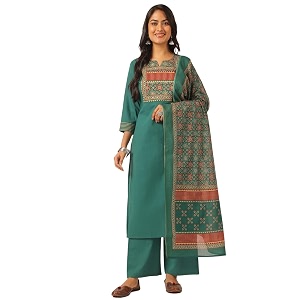 Vbuyz Women Ajrakh With Yoke design Cotton
