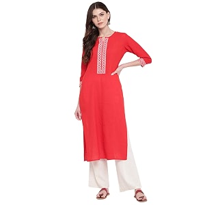 Vbuyz Women Cotton Straight Kurti