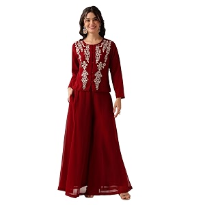 Vbuyz Women Floral Embroidery Stylish A-Line Fandy