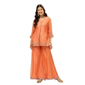 Vbuyz Women Floral Embroidery Stylish A-Line Fandy