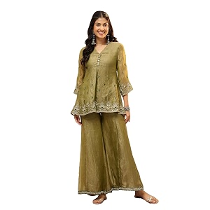 Vbuyz Women Floral Embroidery Stylish A-Line Fandy