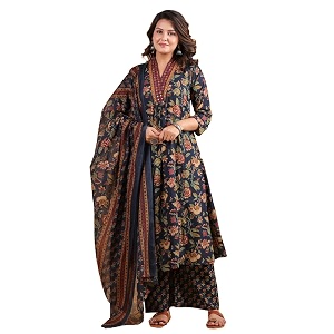 Vbuyz Women Floral Print With Mirror Work