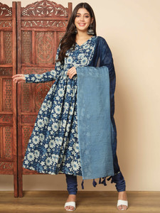 vbuyz women pure cotton kurta pant dupatta set