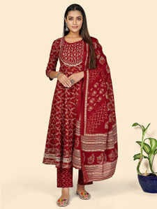 vbuyz women pure cotton kurta pant dupatta set