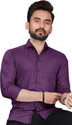 VC Fashion Men Solid Formal Purple Shirt