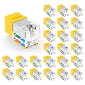 VCE UL Listed Cat6 Keystone Jacks 10Gbps 25-Pack, Yellow