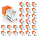 VCE UL Listed Cat6 Keystone Jacks 10Gbps 25-Pack, Orange