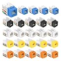 VCE UL Listed Cat6 RJ45 Keystone Jack Insert 25-Pack, Mixcolor