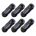 VCELINK CAT6 Waterproof RJ45 Coupler IP68 3.23" PoE Support, Blue, 6-Pack