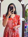 VCJ Women Floral Print Flared Kurta