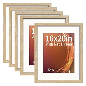 VCK 16x20 Picture Frames 5 Pack Natural