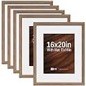 VCK 16x20 Picture Frames 5 Pack Walnut