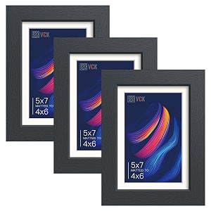 VCK 5x7 Picture Frame 3 Pack Black